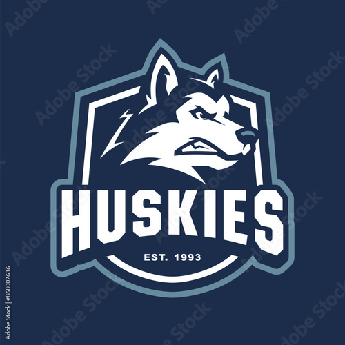 HUSKY SPORTS LOGO DESIGN TEMPLATE