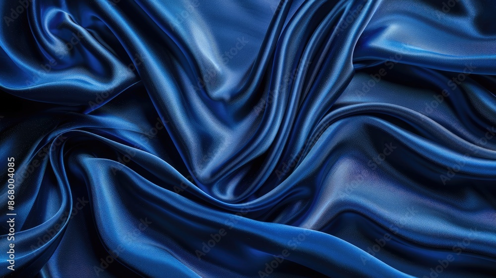 Obraz premium Luxurious satin waves viewed from above ideal backdrop with copy space