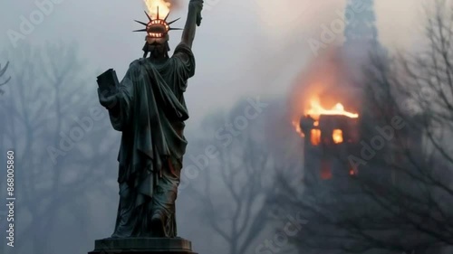 statue of liberty in the night