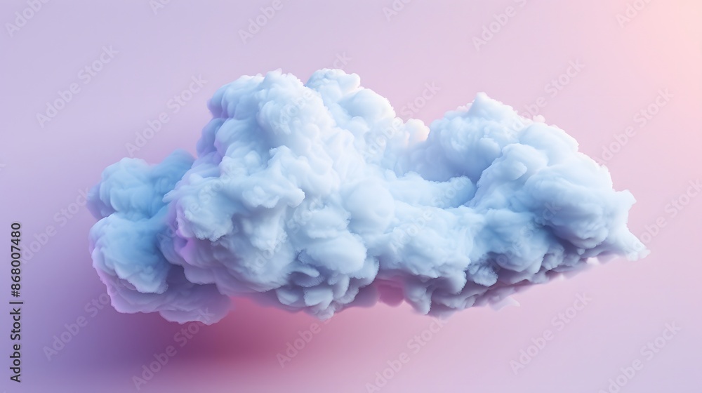 Fototapeta premium Abstract 3D background. Pink product display presentation. Empty space for product with floating white cloud on pink background.