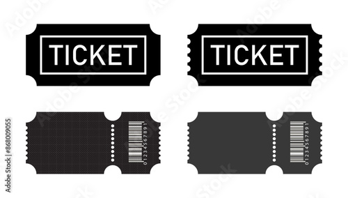 Ticket vector icon set. Realistic tickes set. movie cinema tickets vector icon. concert pass sign. vip coupon or voucher icon.