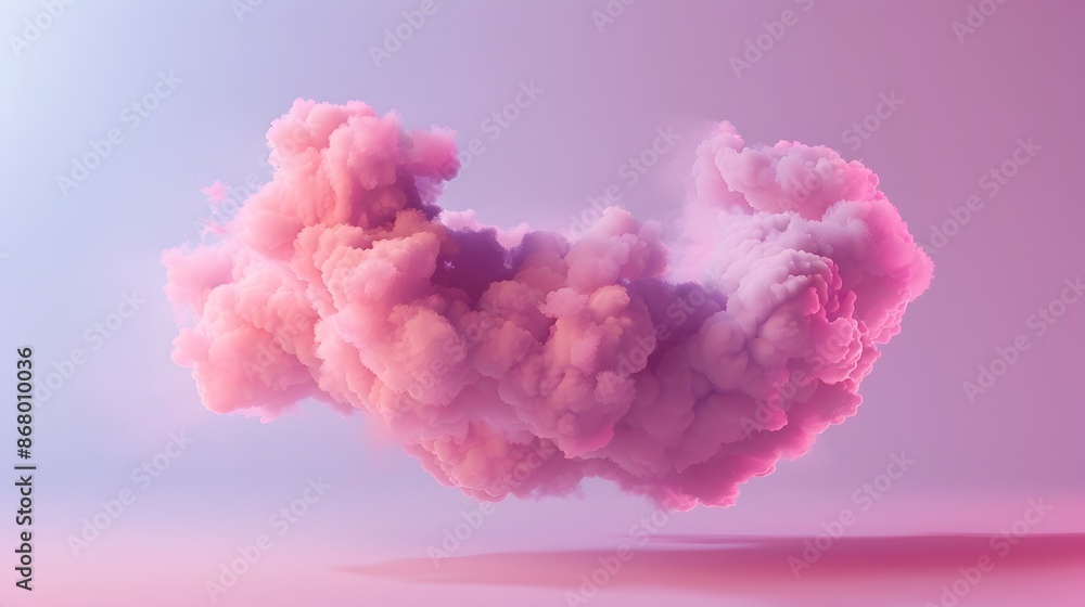 Abstract 3D background. Pink product display presentation. Empty space for product with floating white cloud on pink background. Abstract 3D background. Pink product display presentation. Empty space for product with floating white cloud on pink background.