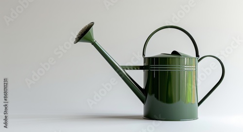 A Green Watering Can on a White Surface