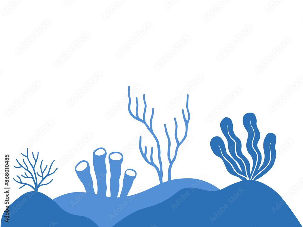 Coral Reefs Line Art Background Illustration Coral Reefs Line Art Background Illustration