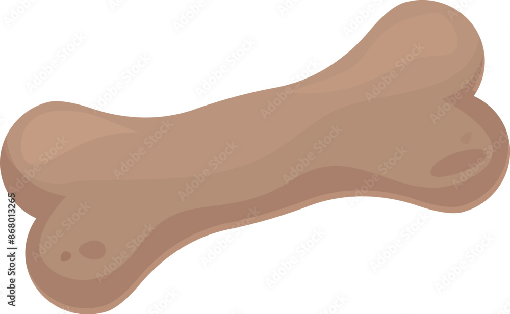 Big cartoon dog bone is lying horizontally on a white background Big cartoon dog bone is lying horizontally on a white background
