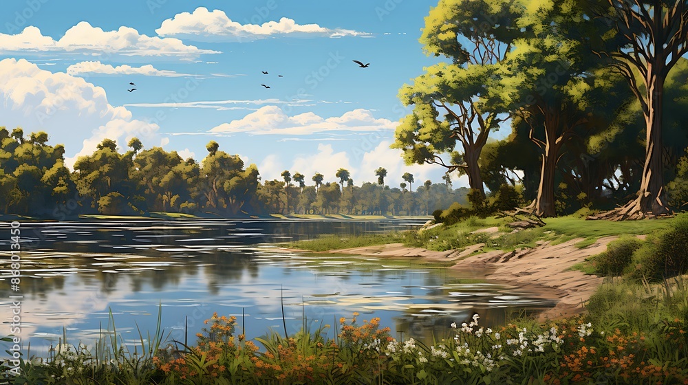 Fototapeta premium lake in the forest