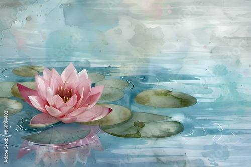 Water Lily in a Serene Pond