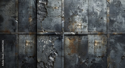 Close Up of a Weathered Metal Panel With Rusted Patches