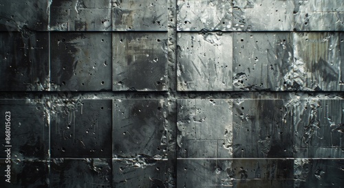 Close Up of a Weathered Metal Panel With Rusted Patches