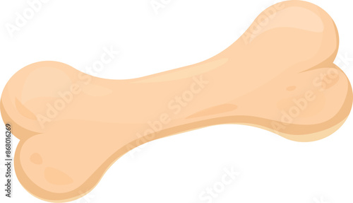 Big, tempting dog bone is lying on a white background, ready for a playful pup to enjoy