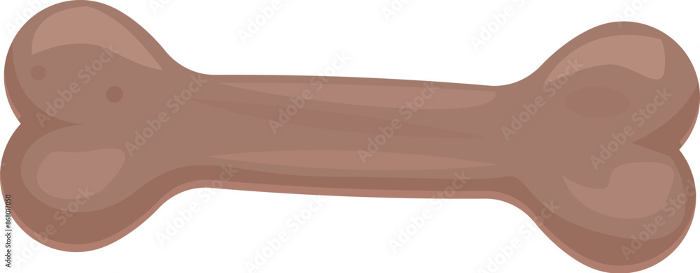 Cartoon big dog bone lying with nobody around on white background, perfect for pet food or veterinary illustration Cartoon big dog bone lying with nobody around on white background, perfect for pet food or veterinary illustration