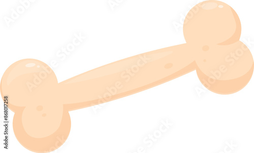 Cartoon dog bone with a pink tip