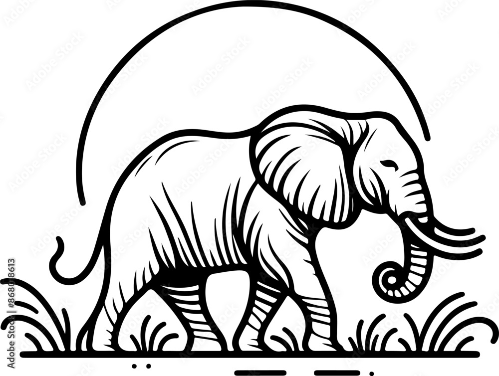 Obraz premium Elephant mandala silhouette design icon