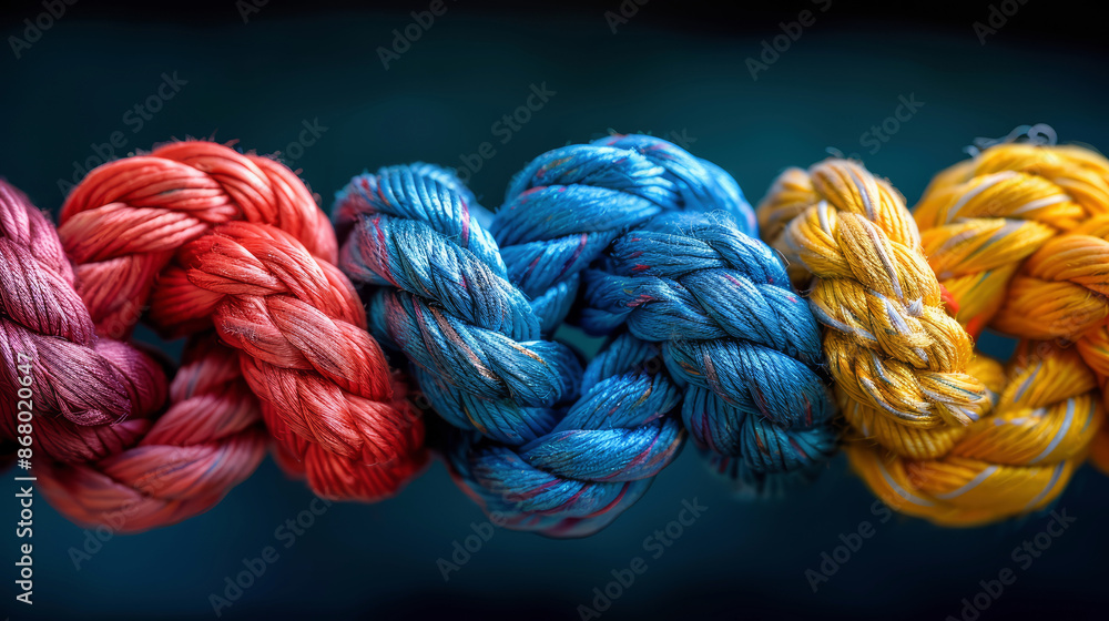 Strong diverse network rope team concept integrate braid color background cooperation empower power Strong diverse network rope team concept integrate braid color background cooperation empower power