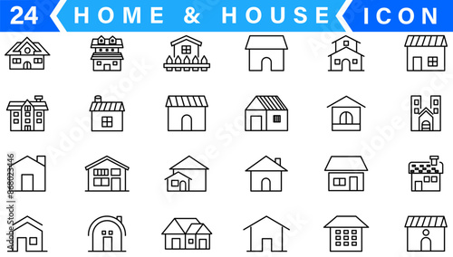 simple set of house renovation construction icon vector home and building property fix repair symbol illustration outline design for web and app