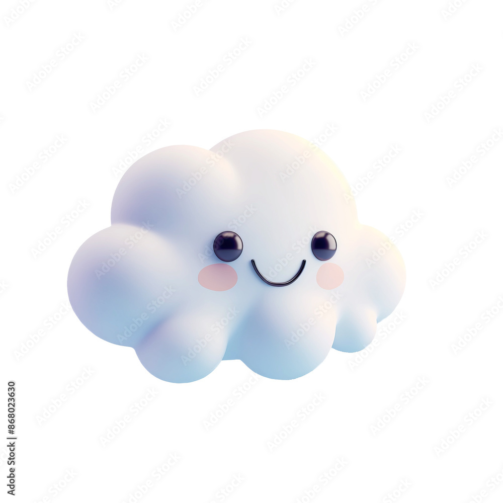 Transparent background, cute cartoon image cloud doll Transparent background, cute cartoon image cloud doll