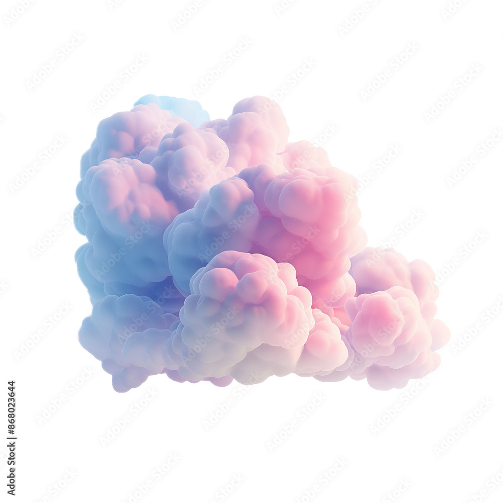 Transparent background with gradient colored clouds Transparent background with gradient colored clouds