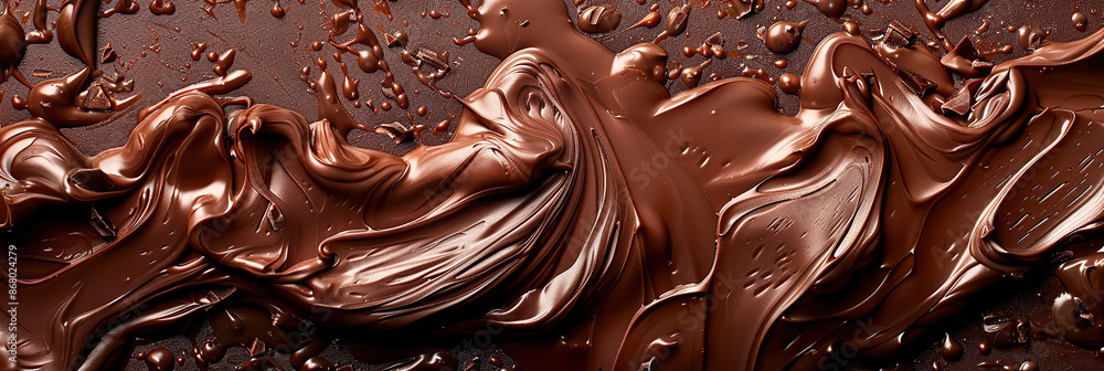 Texture of Melted Chocolate. Chocolate with Chocochips, Closeup Chocolate. Chocolate Background. Chocolate Day Concept with Copy Space Texture of Melted Chocolate. Chocolate with Chocochips, Closeup Chocolate. Chocolate Background. Chocolate Day Concept with Copy Space