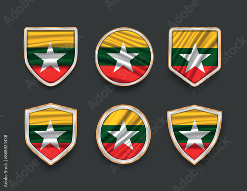 Free Download set of flags in frames with various frame shapes - GFXLoad