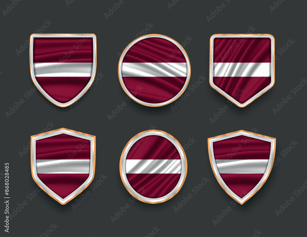 set of flags in frames with various frame shapes set of flags in frames with various frame shapes