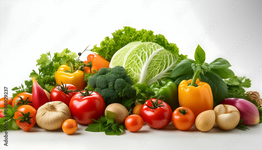 image of a Salad vegetables in the garden on a white background. image of a Salad vegetables in the garden on a white background.