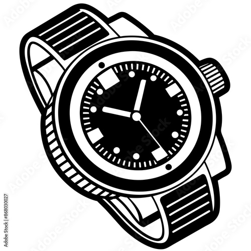 Silhouette of watch vector illustration 