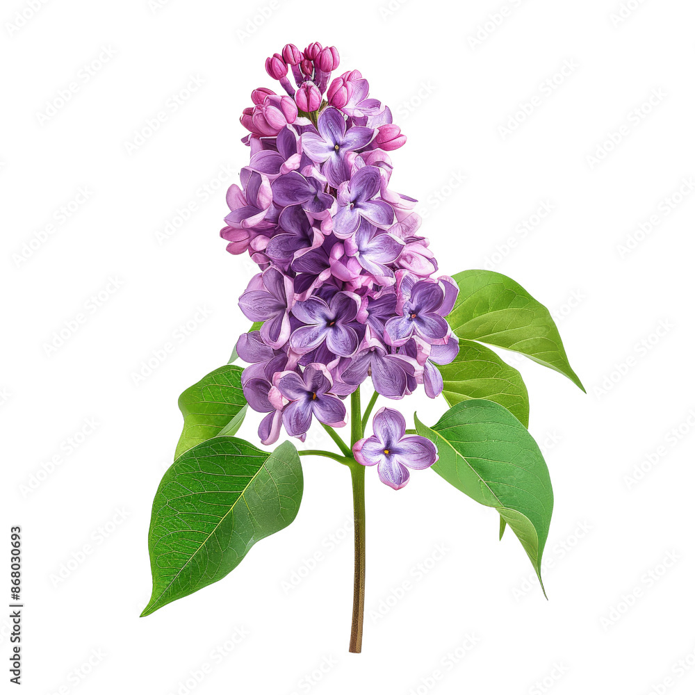 Obraz premium Lilac Flowers with Green Leaves