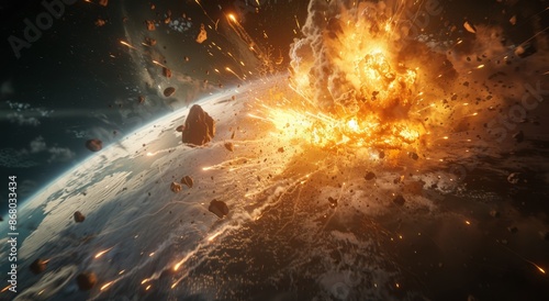 Asteroid Impacting Earths Surface During Daylight Hours