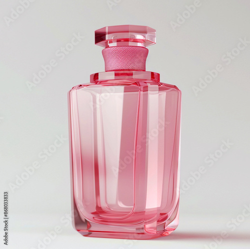 Pink Glass Perfume Bottle, Cosmetics Branding, Product Mockup 
