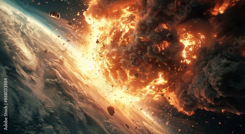 Asteroid Impacting Earths Surface During Daylight Hours