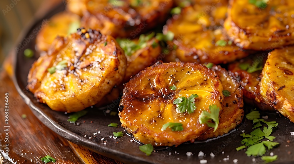 Close-Up Shot of Caribbean Fried Plantains Close-Up Shot of Caribbean Fried Plantains