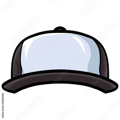 Trucker Hat Black White Baseball Cap Vector Illustration Design