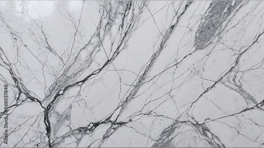 Fototapeta premium White Marble Texture with Grey Veins.