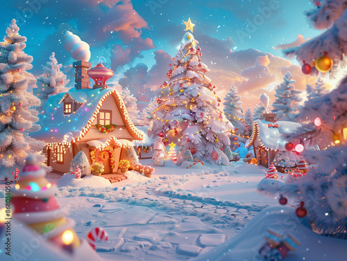 santa claus and christmas tree