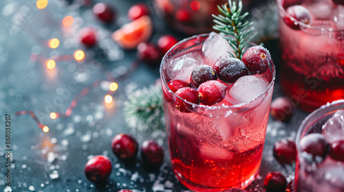 Christmas cranberry cocktail. Delicious icy