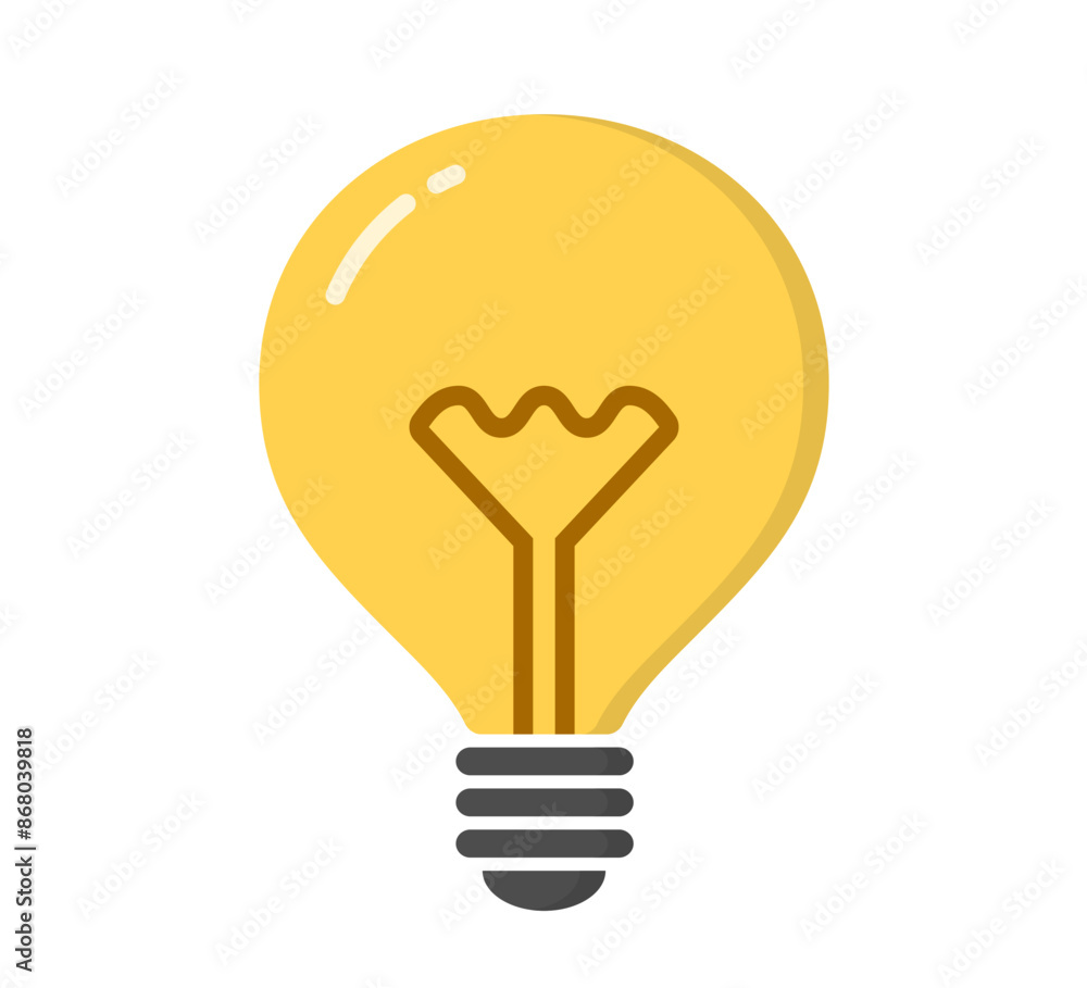 Icon of yellow bulb on white background, vector eps10 illustration Icon of yellow bulb on white background, vector eps10 illustration