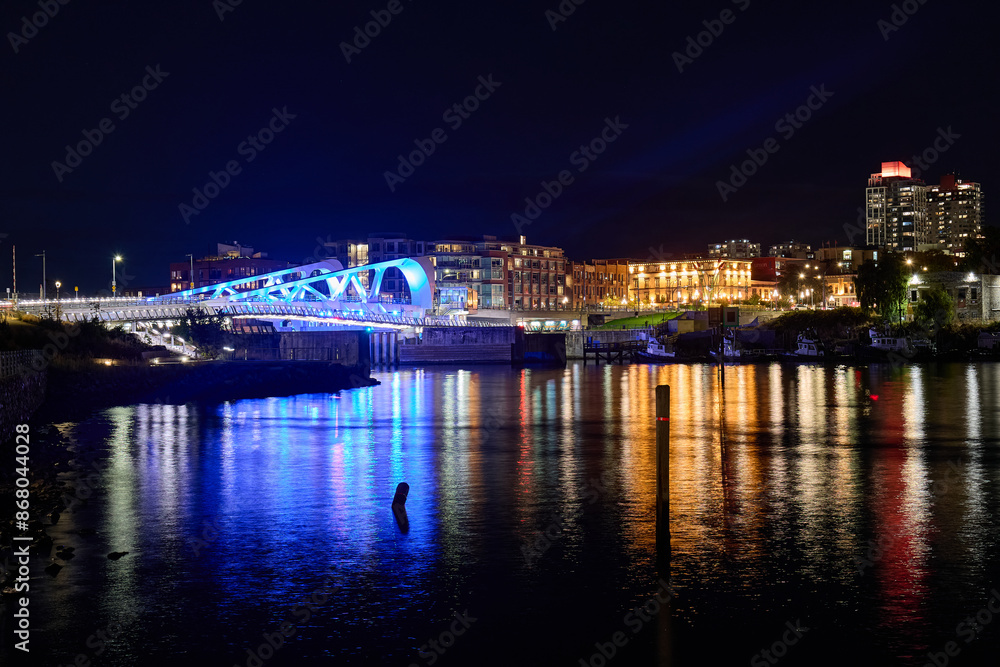 Johnson Street Bridge in Victoria at night Johnson Street Bridge in Victoria at night