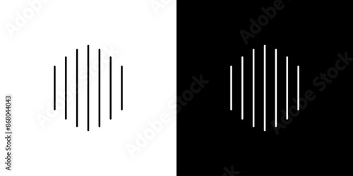 Line logo hexagon icon vector design simple pattern stripe abstract