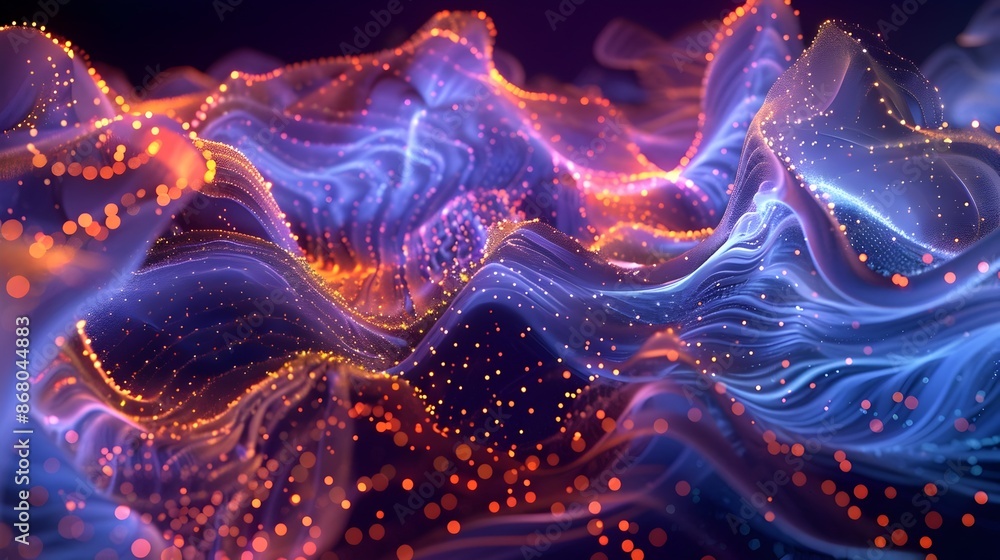custom made wallpaper toronto digitalMesmerizing Fiber Optic Dreamscape - Undulating Waves of Illumination and Hypnotic Digital Patterns