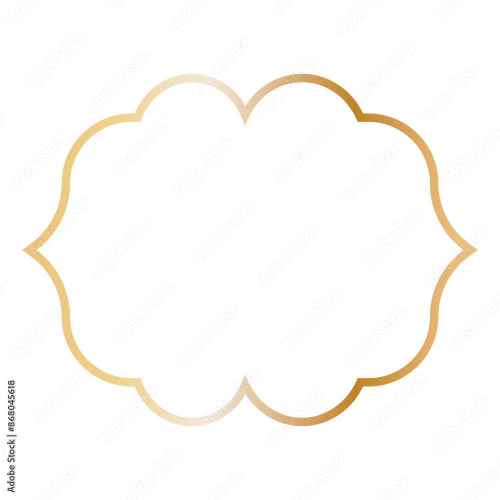 Golden Islamic Frame Luxury Illustration. Isolated on White Background. Golden Islamic Frame Luxury Illustration. Isolated on White Background.