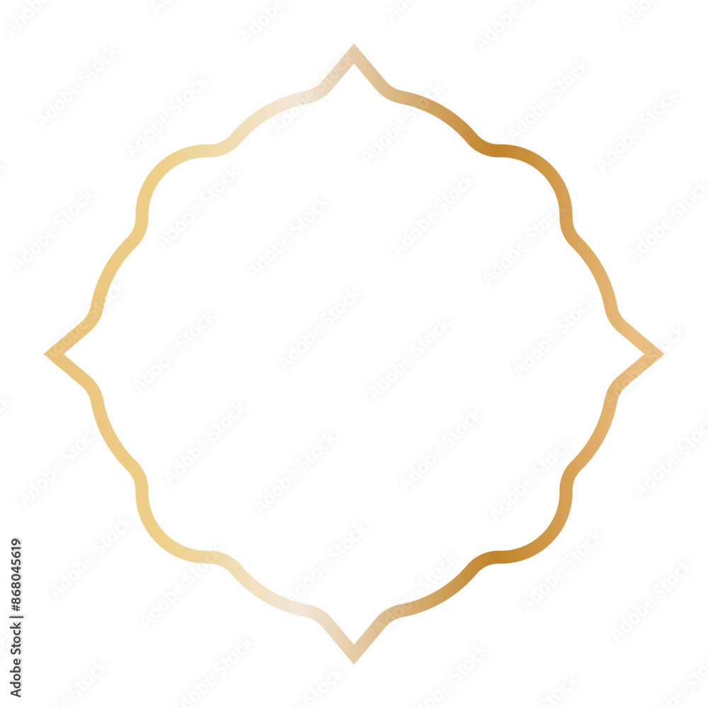 Golden Islamic Frame Luxury Illustration. Isolated on White Background. Golden Islamic Frame Luxury Illustration. Isolated on White Background.