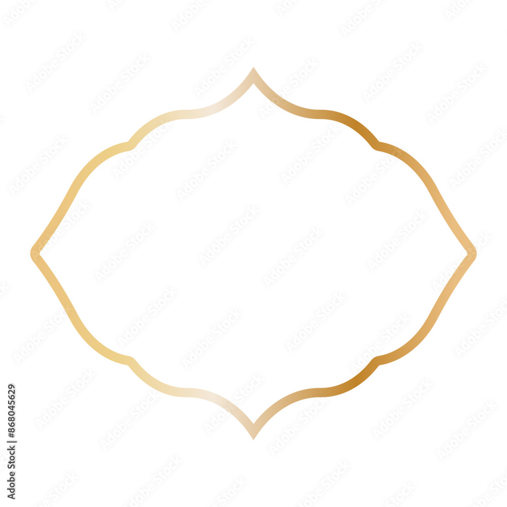 Golden Islamic Frame Luxury Illustration. Isolated on White Background. Golden Islamic Frame Luxury Illustration. Isolated on White Background.