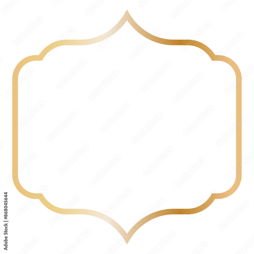 Golden Islamic Frame Luxury Illustration. Isolated on White Background. Golden Islamic Frame Luxury Illustration. Isolated on White Background.