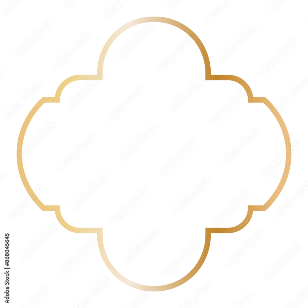 Golden Islamic Frame Luxury Illustration. Isolated on White Background. Golden Islamic Frame Luxury Illustration. Isolated on White Background.