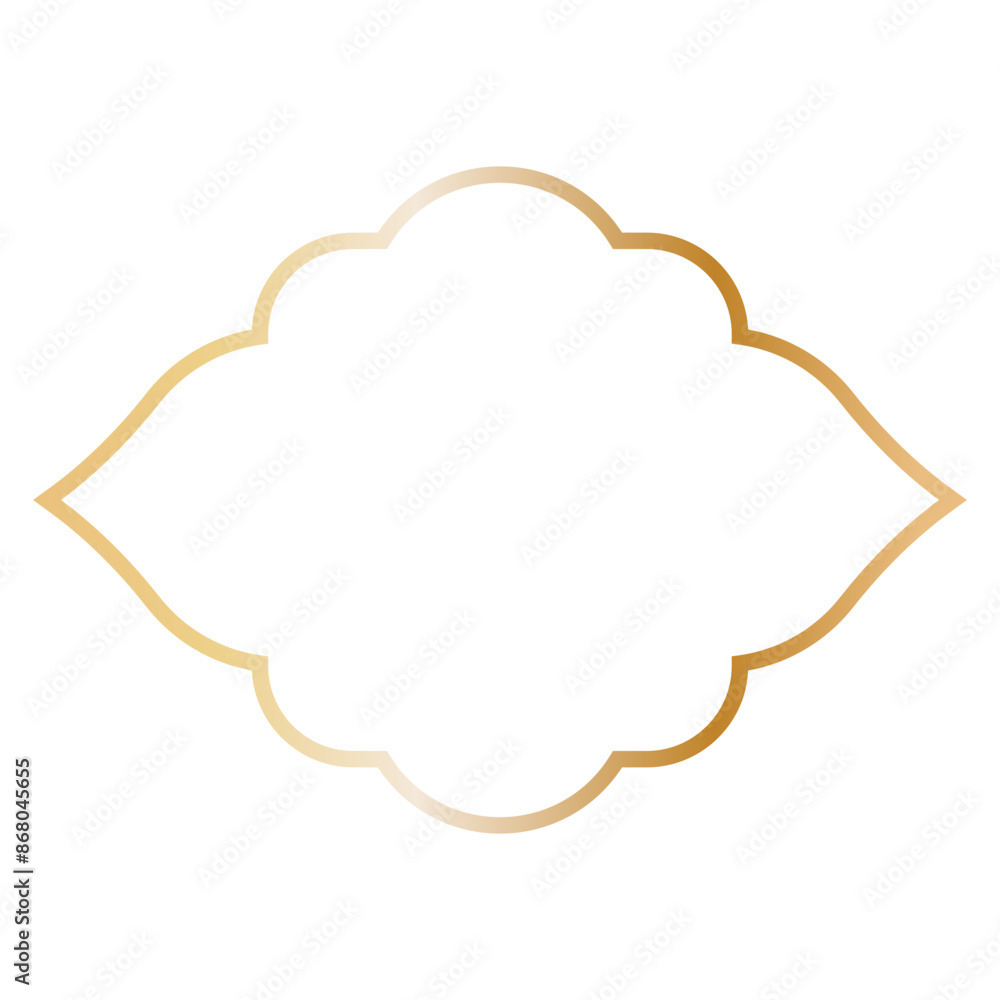 Golden Islamic Frame Luxury Illustration. Isolated on White Background. Golden Islamic Frame Luxury Illustration. Isolated on White Background.