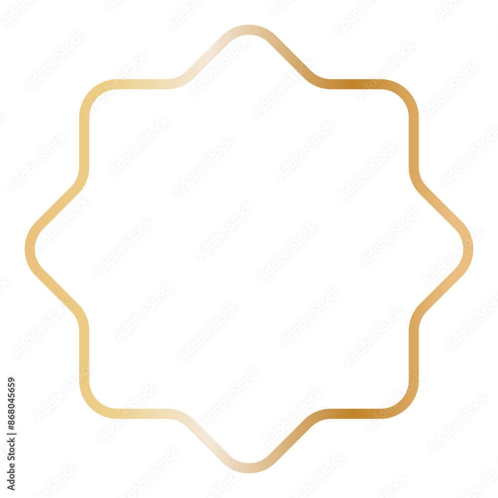 Golden Islamic Frame Luxury Illustration. Isolated on White Background. Golden Islamic Frame Luxury Illustration. Isolated on White Background.