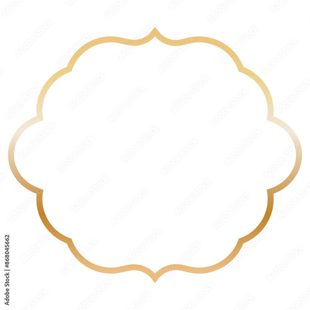 Golden Islamic Frame Luxury Illustration. Isolated on White Background. Golden Islamic Frame Luxury Illustration. Isolated on White Background.