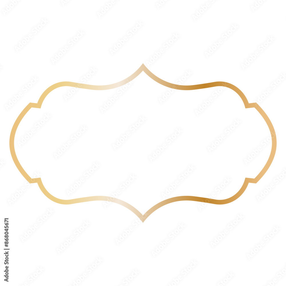 Golden Islamic Frame Luxury Illustration. Isolated on White Background. Golden Islamic Frame Luxury Illustration. Isolated on White Background.
