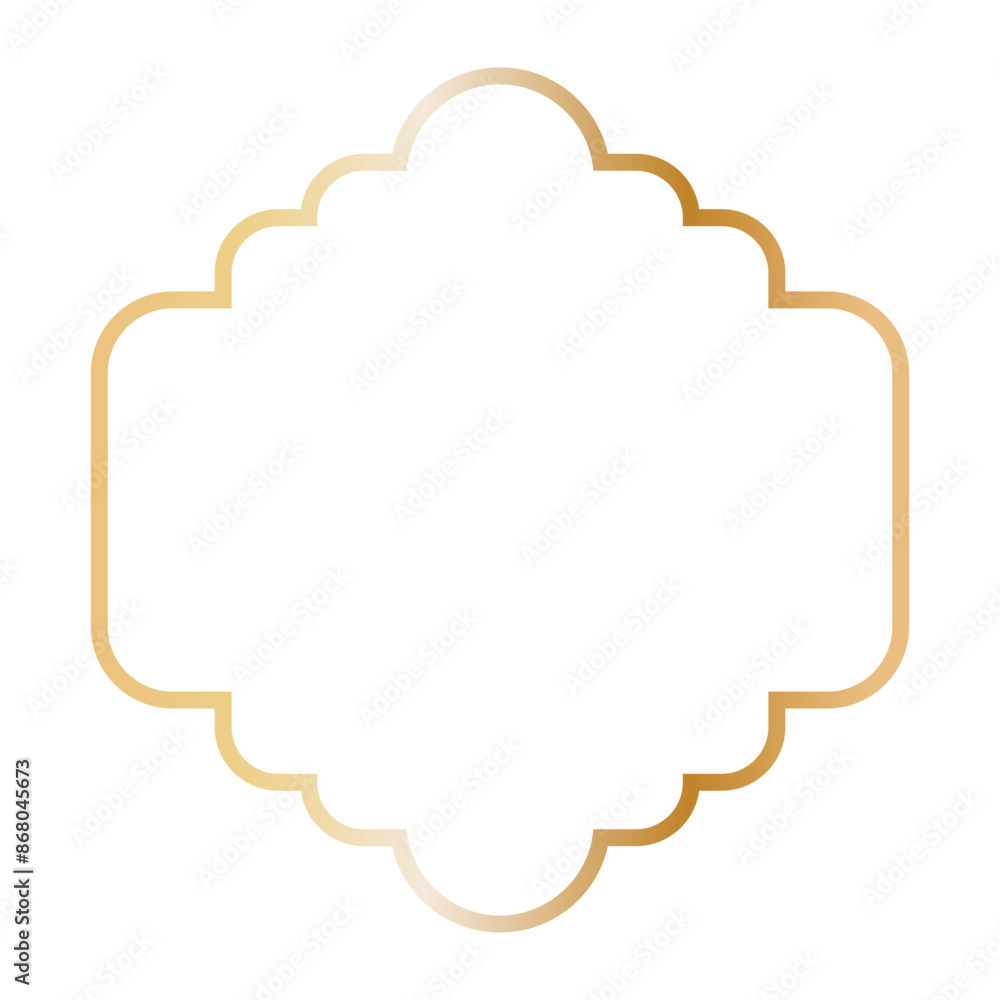 Golden Islamic Frame Luxury Illustration. Isolated on White Background. Golden Islamic Frame Luxury Illustration. Isolated on White Background.