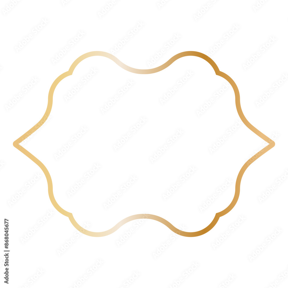 Golden Islamic Frame Luxury Illustration. Isolated on White Background. Golden Islamic Frame Luxury Illustration. Isolated on White Background.